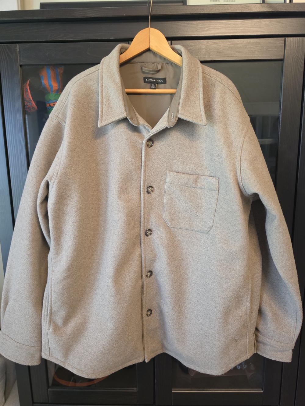 Banana Republic Men's Tan Button-Front Shirt Jacket